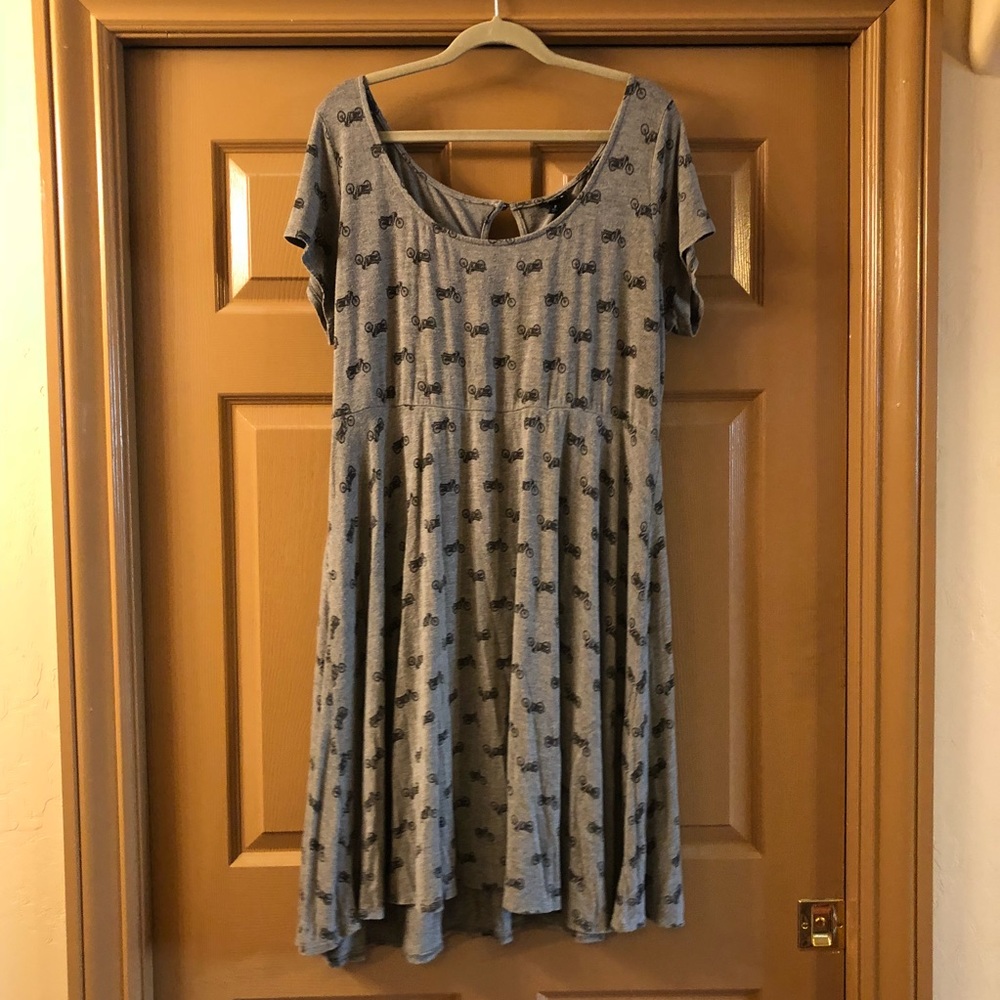 Torrid Grey Motorcycle Print Fit and Flare Dress